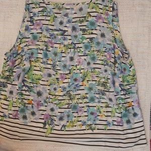 Sleeveless floral blouse